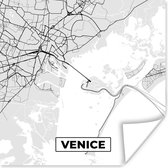 Poster Venetië - Stadskaart - Plattegrond - Zwart Wit - Kaart - 75x75 cm