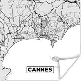 Poster Cannes - Plattegrond - Frankrijk - Kaart - Stadskaart - 50x50 cm