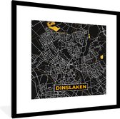 Fotolijst incl. Poster - Stadskaart – Plattegrond – Duitsland – Goud – Dinslaken – Kaart - 40x40 cm - Posterlijst