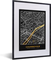 Fotolijst incl. Poster - Plattegrond – Kaart – Stadskaart – Frankrijk – Courbevoie - 30x40 cm - Posterlijst