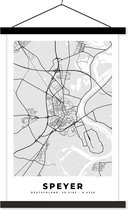 Posterhanger incl. Poster 40x60 cm - Schoolplaat - Stadskaart - Duitsland - Kaart - Speyer - Plattegrond - Textielposter - Zwarte latten - Plattegrond