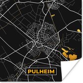 Poster Kaart – Plattegrond – Stadskaart – Pulheim – Duitsland – Goud - 75x75 cm