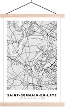 Porte-affiche avec Poster - Affiche scolaire - Plan de la ville - France - Carte - Saint-Germain-en-Laye - Carte - 120x180 cm - Lattes vierges