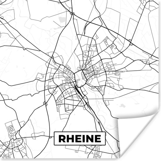 Poster Rheine - Kaart - Stadskaart - Plattegrond - 50x50 cm | bol.com