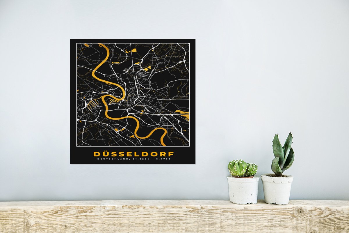 Poster D Sseldorf Stadskaart Plattegrond Kaart Goud Duitsland X Cm Bol Com