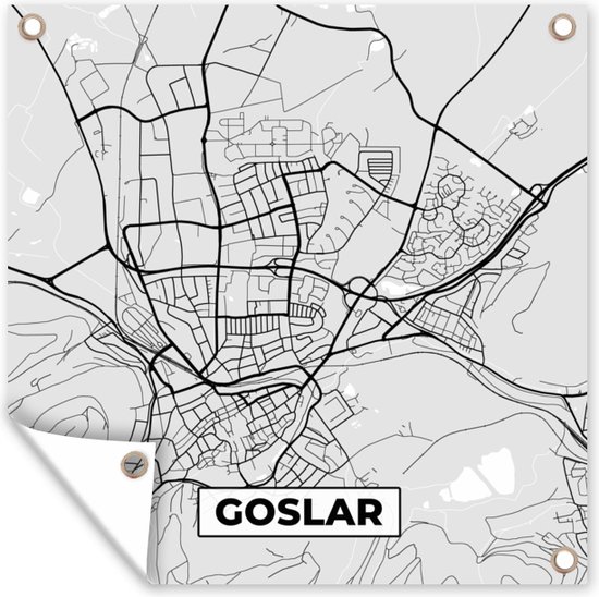 Tuin Poster Plattegrond Duitsland Goslar Kaart Stadskaart X Cm Tuindoek Bol Com