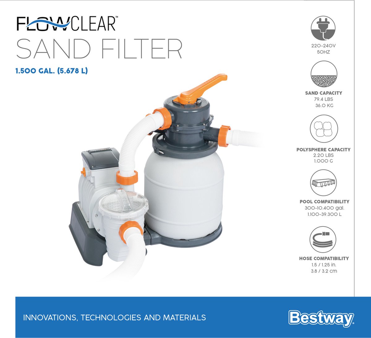 Bestway Flowclear Zandfilterpomp 5.678 L/u | bol.com