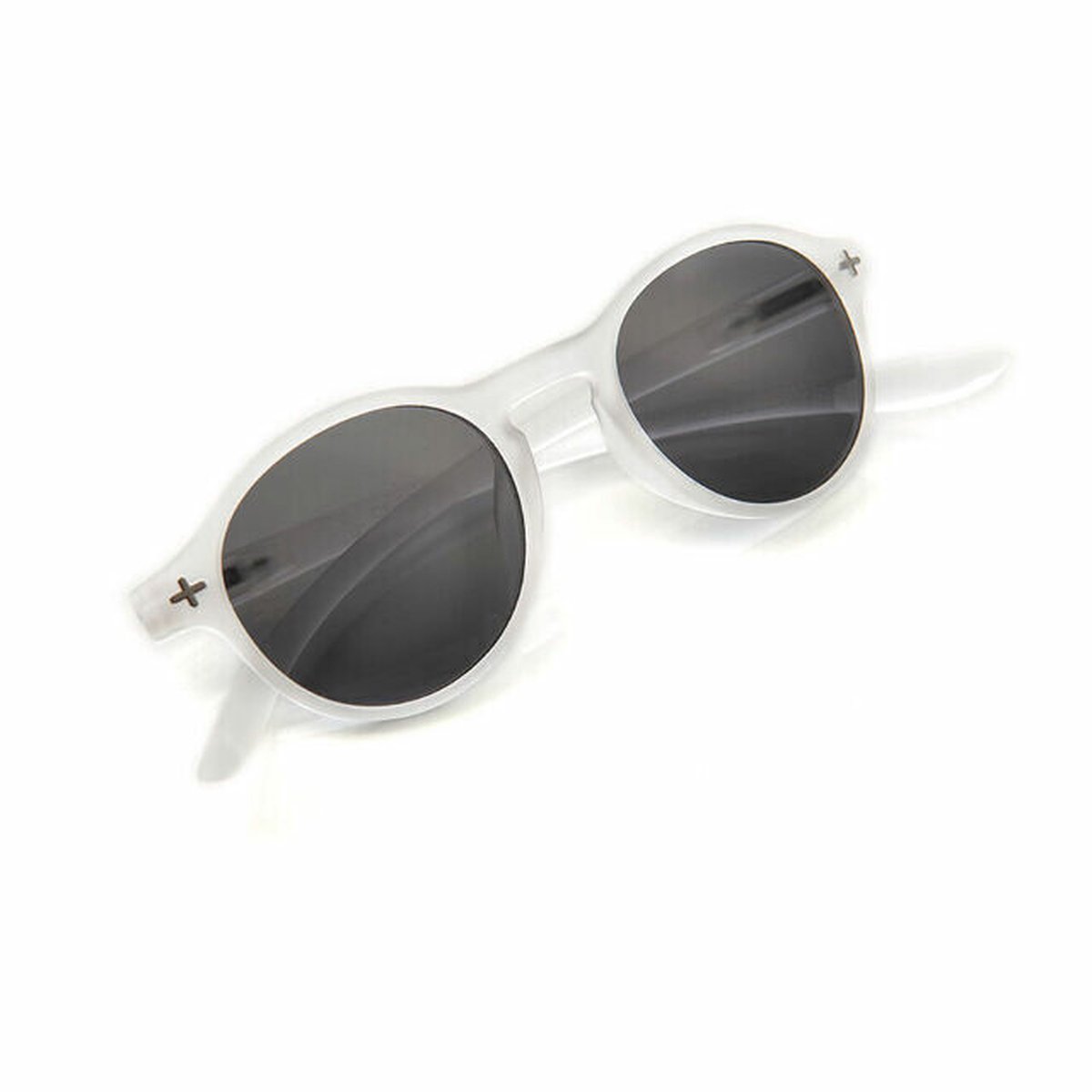 Okkia zonnebril Woody-Transparant wit - zwarte glazen