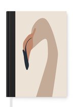 Notitieboek - Schrijfboek - Pastel - Flamingo - Abstract - Notitieboekje klein - A5 formaat - Schrijfblok