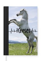 Notitieboek - Schrijfboek - Paarden - Spreuken - Horses - Wit - Notitieboekje klein - A5 formaat - Schrijfblok