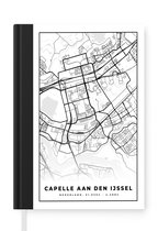 Notitieboek - Schrijfboek - Kaart - Capelle aan den IJssel - Zwart - Wit - Notitieboekje klein - A5 formaat - Schrijfblok