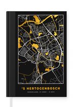 Notitieboek - Schrijfboek - Plattegrond - 's-Hertogenbosch - Goud - Zwart - Notitieboekje klein - A5 formaat - Schrijfblok - Stadskaart