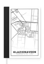 Notitieboek - Schrijfboek - Kaart - Klazienaveen - Zwart - Wit - Notitieboekje klein - A5 formaat - Schrijfblok