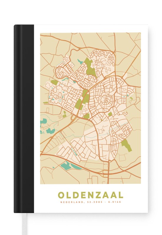 Notitieboek - Schrijfboek - Stadskaart - Oldenzaal - Vintage - Notitieboekje klein - A5 formaat - Schrijfblok - Plattegrond