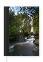Notitieboek - Schrijfboek - Een mooi overzicht van de grote waterval in het Klong Lan National Park - Notitieboekje klein - A5 formaat - Schrijfblok
