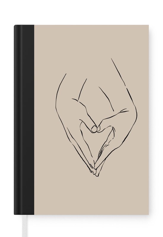 Foto: Notitieboek schrijfboek line art liefde valentijn cadeautje voor hem notitieboekje klein a5 formaat schrijfblok