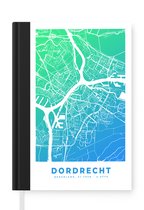 Notitieboek - Schrijfboek - Stadskaart - Dordrecht - Blauw - Nederland - Notitieboekje klein - A5 formaat - Schrijfblok - Plattegrond