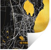 Muurstickers - Sticker Folie - Istres - Stadskaart – Plattegrond – Kaart – Frankrijk - 50x50 cm - Plakfolie - Muurstickers Kinderkamer - Zelfklevend Behang - Zelfklevend behangpapier - Stickerfolie