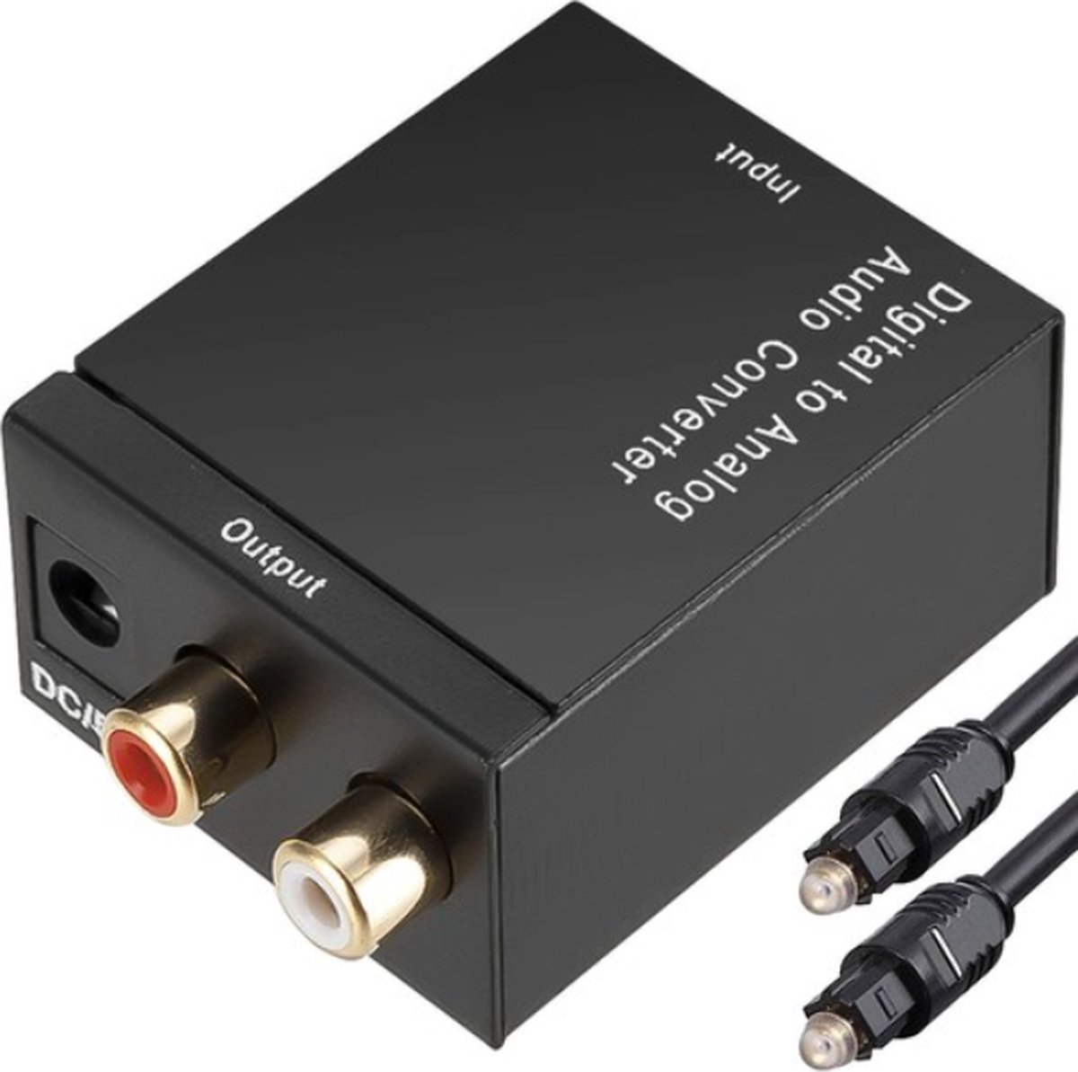 T.R. Goods - Digitale optische coaxiale Toslink naar analoge RCA Audio Converter (zwart) - Optisch naar tulp