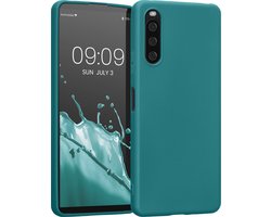 kwmobile telefoonhoesje geschikt voor Sony Xperia 10 IV - Hoesje voor smartphone - Back cover in mat petrol