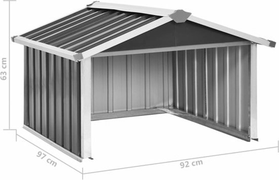 vidaXL - Overkapping - voor - robotmaaier - 92x97x63 - cm - staal - antracietkleurig