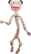 HuggleHounds Rope Knottie Monkey - Hondenspeelgoed gemaakt van natuurlijke materialen - Trekspel - Geschikt voor grote honden - Aap - Maat L of XL - Large 43 cm