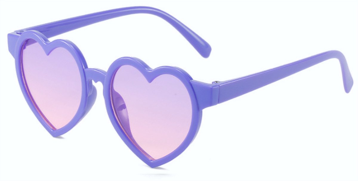 DAEBAK Kleurvolle Kinder hartjes zonnebril in hart vorm [Blauw / Blue / Purple] Festival Sunglasses - Zonnebrillen Child