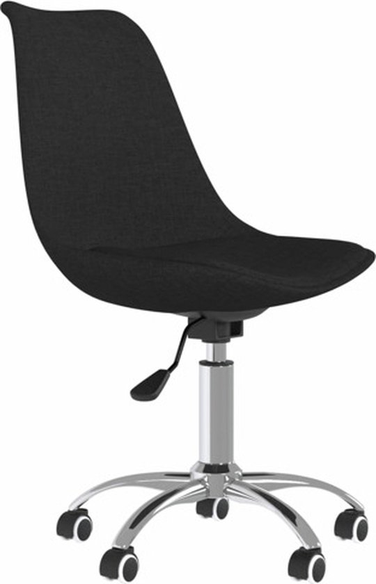 vidaXL - Kantoorstoel - draaibaar - stof - zwart