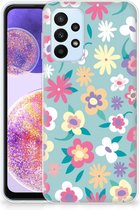 Leuk TPU Back Case Geschikt voor Samsung Galaxy A23 GSM Hoesje met Tekst Flower Power
