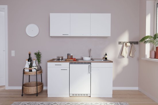 Chronisch Resistent Huiswerk maken Goedkope keuken 150 cm - complete kleine keuken met apparatuur Luis -  Wit/Wit -... | bol.com