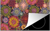 KitchenYeah® Inductie beschermer 91.6x52.7 cm - Bloemen - Patroon - Lijn - Kookplaataccessoires - Afdekplaat voor kookplaat - Inductiebeschermer - Inductiemat - Inductieplaat mat