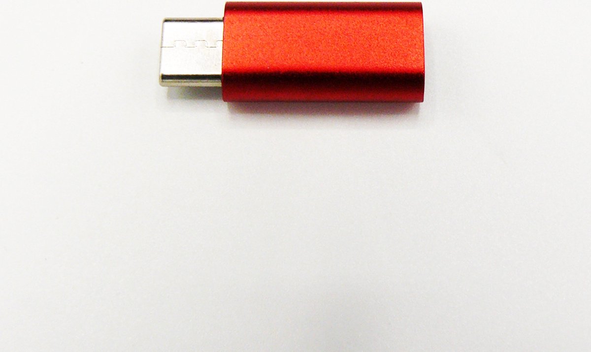Doodadeals® | 8 Pin Lightning Female naar Type C Male USB Adapter | Rood