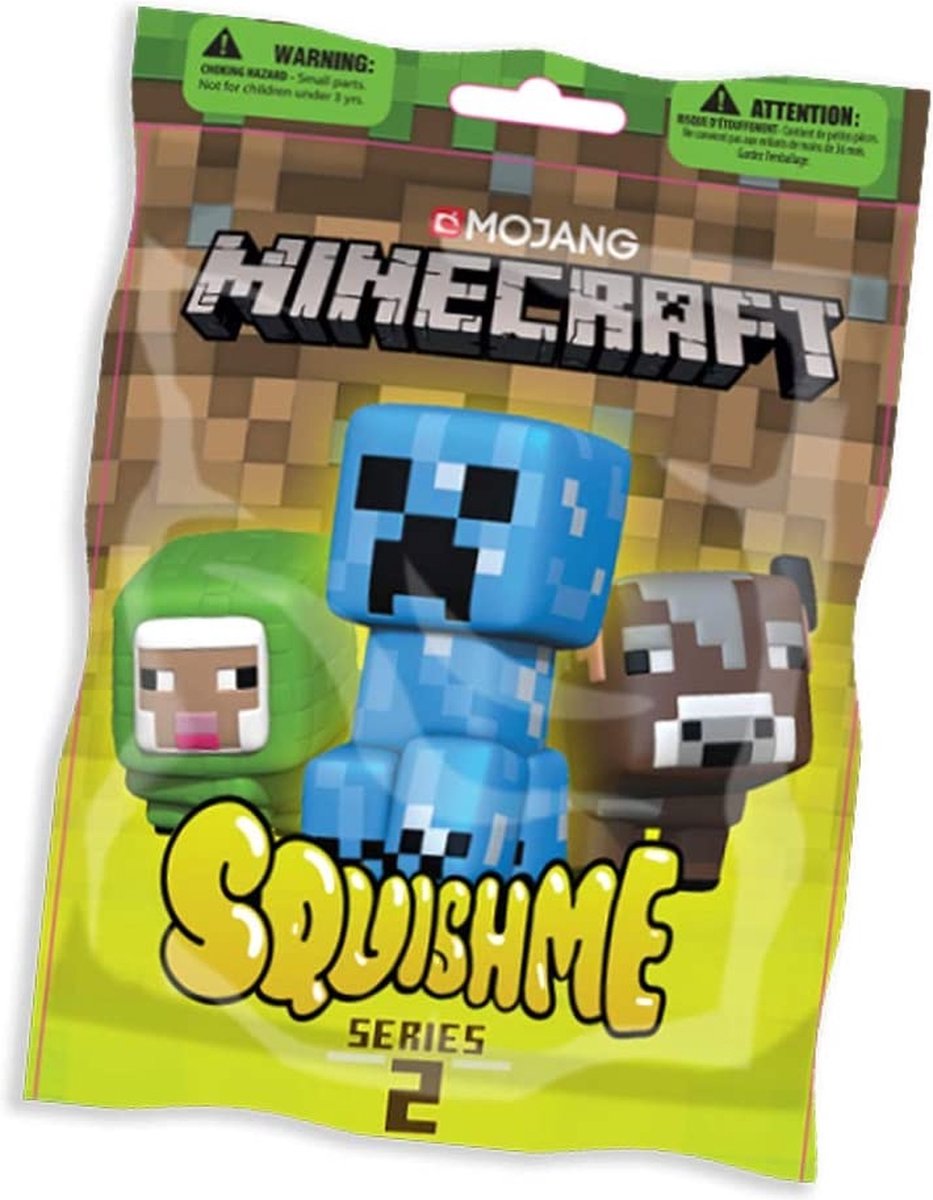 Balle anti-stress Minecraft Blind Bag - 7 cm - 1 sac - Collectionnez les 6  - Pour la