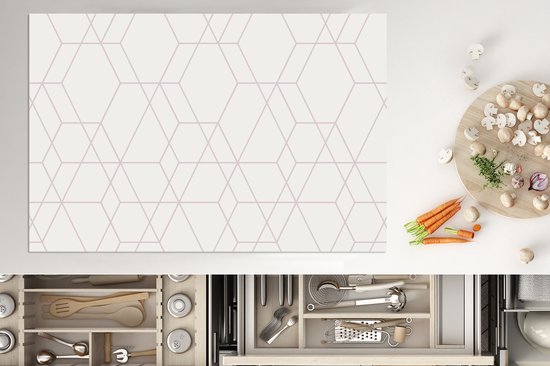 KitchenYeah® Inductie beschermer 81x52 cm - Mozaïek - Design - Geometrie - Kookplaataccessoires - Afdekplaat voor kookplaat - Inductiebeschermer - Inductiemat - Inductieplaat mat