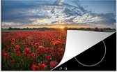 KitchenYeah® Inductie beschermer 91.6x52.7 cm - Bloemen - Klaproos - Rood - Kookplaataccessoires - Afdekplaat voor kookplaat - Inductiebeschermer - Inductiemat - Inductieplaat mat