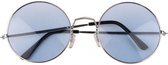 Toppers Blauwe XL hippie bril met grote glazen