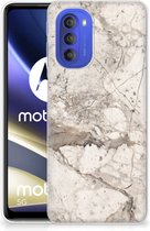Hoesje Bumper Motorola Moto G51 5G GSM Hoesje Marmer Beige