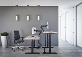 Tri-desk Premium | Elektrisch zit-sta bureau | Wit onderstel | Havana blad | 180 x 80 cm