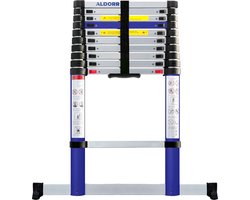 ALDORR Home - Telescoopladder 3,20 meter - met Stabilisatievoet en Soft closing