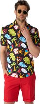 OppoSuits SHIRT Short Sleeve Tropical Thunder - Heren Korte Mouwen Overhemd - Tropisch Shirt - Meerkleurig - Maat EU 45/46