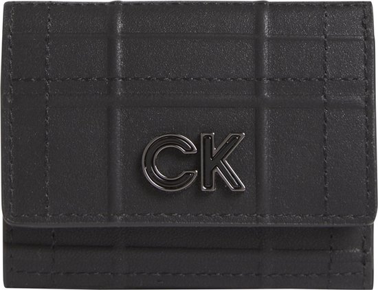 Calvin Klein - portefeuille matelassé Re-lock trifold XXS - RFID - femme - noir
