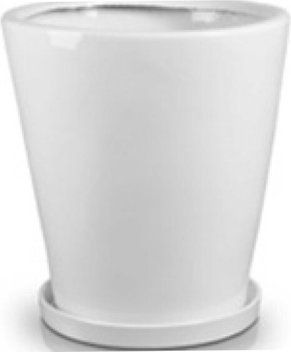 ‎Decoratieve bloempot met pad Mood Mood d38cm/h42cm wit‎