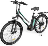 Vélo électrique Hitway | Vélo pour femmes | 26 pouces | Moteur 250W | Noir