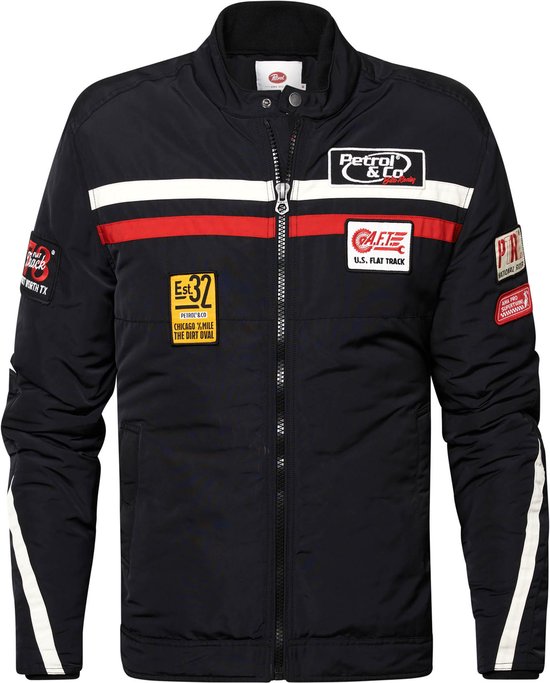 MAXDUD Heren Zwart & Grijs Bomberjack | Varsity Jas College Letterman Jas voor Tom Hardy Baseball Lichtgewicht Jas, M