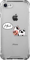 Silicone Back Case iPhone SE 2022/2020 | iPhone 8/7 Telefoonhoesje  met doorzichtige rand Cow