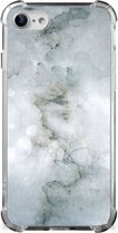 Stevige Telefoonhoesje Geschikt voor iPhone SE 2022/2020 | Geschikt voor iPhone 8/7 Telefoon Hoesje met doorzichtige rand Painting Grey