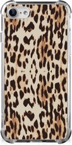 Hippe Hoesje iPhone SE 2022/2020 | iPhone 8/7 Smartphone hoesje met doorzichtige rand Leopard