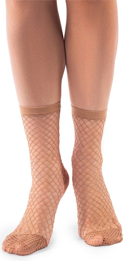 Lot de 2 collants résille Annes Calzino Rete, taille unique, beige (visione)