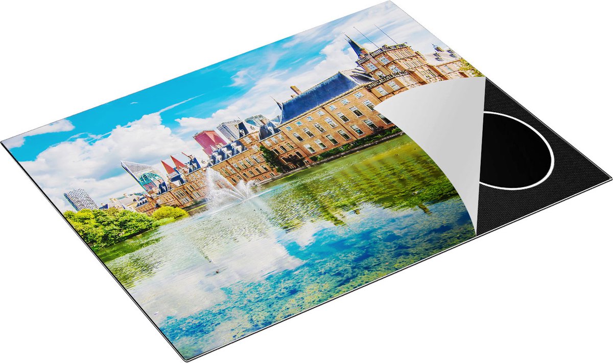 Chefcare Inductie Beschermer Binnenhof met het Hofvijver in Den Haag - 77x59 cm - Afdekplaat Inductie - Kookplaat Beschermer - Inductie Mat