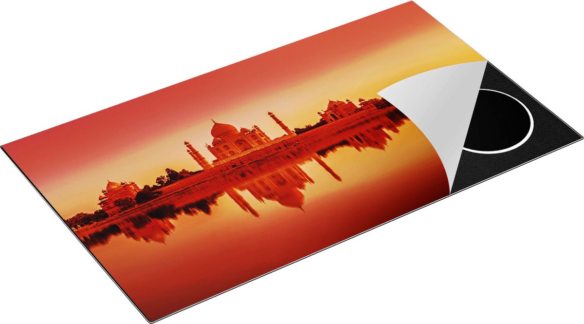 Chefcare Inductie Beschermer Taj Mahal bij Zonsondergang - 91,2x52 cm - Afdekplaat Inductie - Kookplaat Beschermer - Inductie Mat